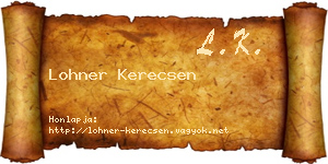 Lohner Kerecsen névjegykártya